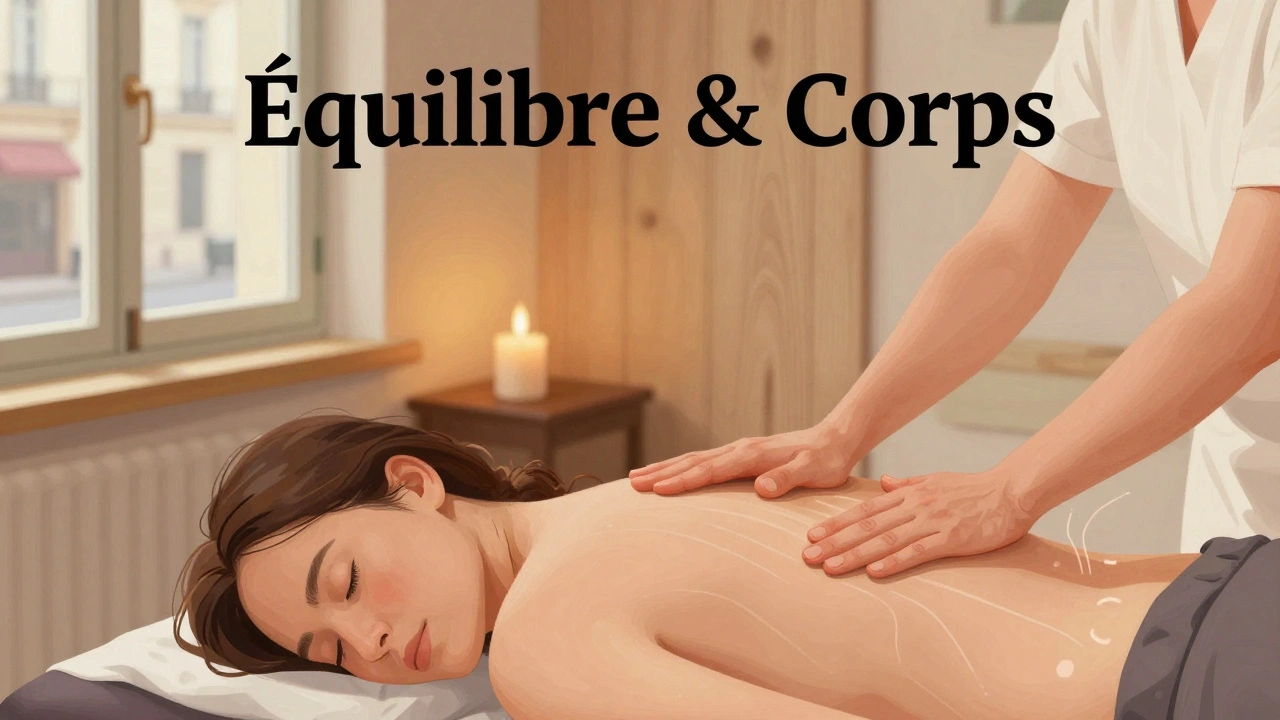 Thérapeute masseuse appliquant un massage thérapeutique sur le dos d&#039;un client détendu.